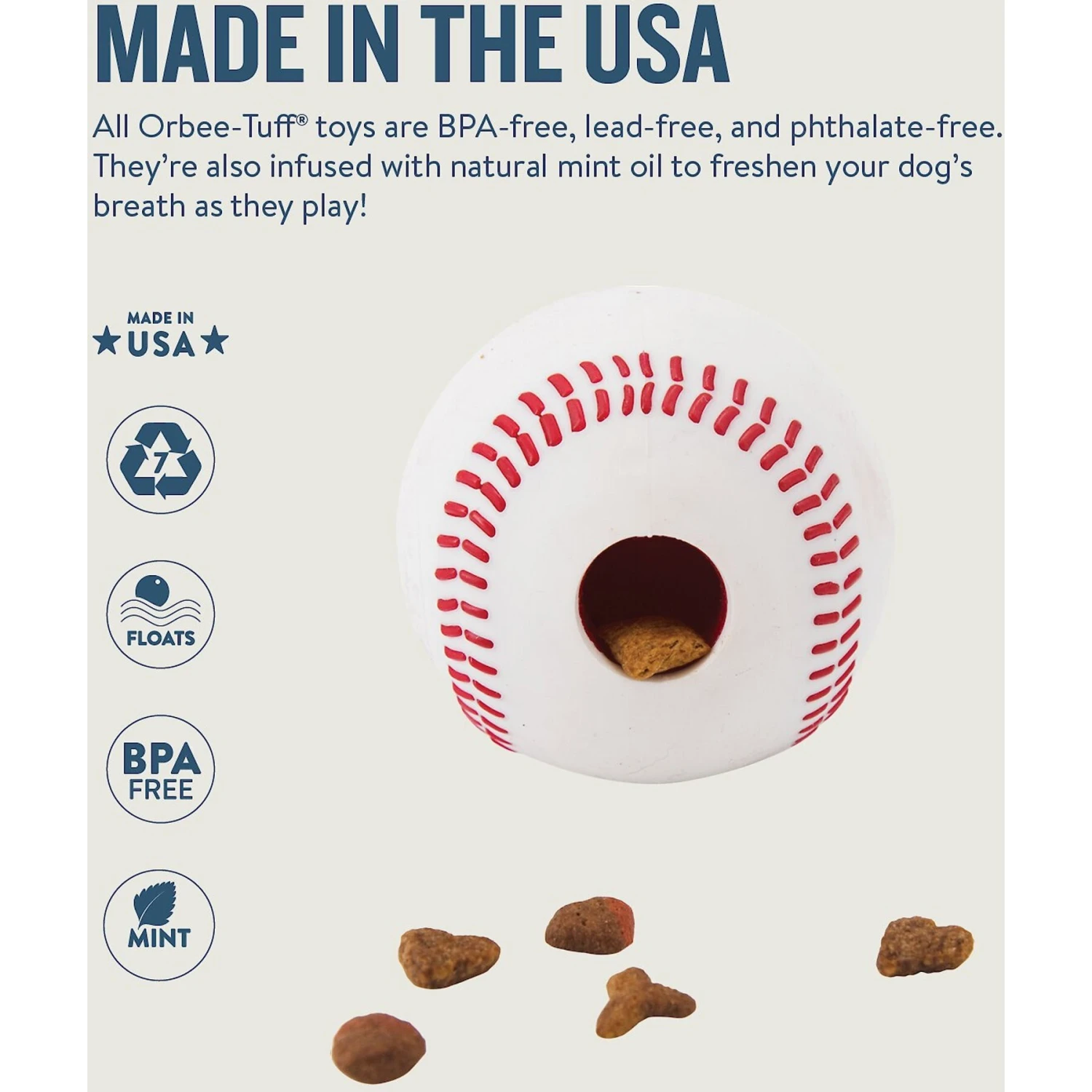 Planet Dog Orbee-Tuff Sport Baseball Tough Dog Chew Toy 3 Planet Dog Orbee-Tuff Sport Baseball Tough Dog Chew Toy - Image 3