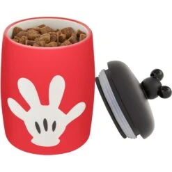 Disney Table Scraps Mickey Mouse Hot Diggity Dog Recipe Upcycled Jerky Dog Treats, 5-oz Bag & Disney Mickey Mouse Ceramic Dog & Cat Treat Jar -Pup Haven Sales Store 623510 PT7. AC SS1800 V1661896396