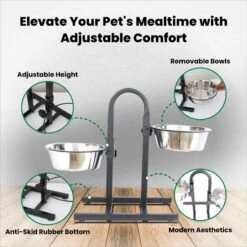 Iconic Pet U Design Adjustable Stainless Steel Pet Double Dog Bowl 12 Iconic Pet U Design Adjustable Stainless Steel Pet Double Dog Bowl -Pup Haven Sales Store 652190 PT4. AC SS1800 V1663881146