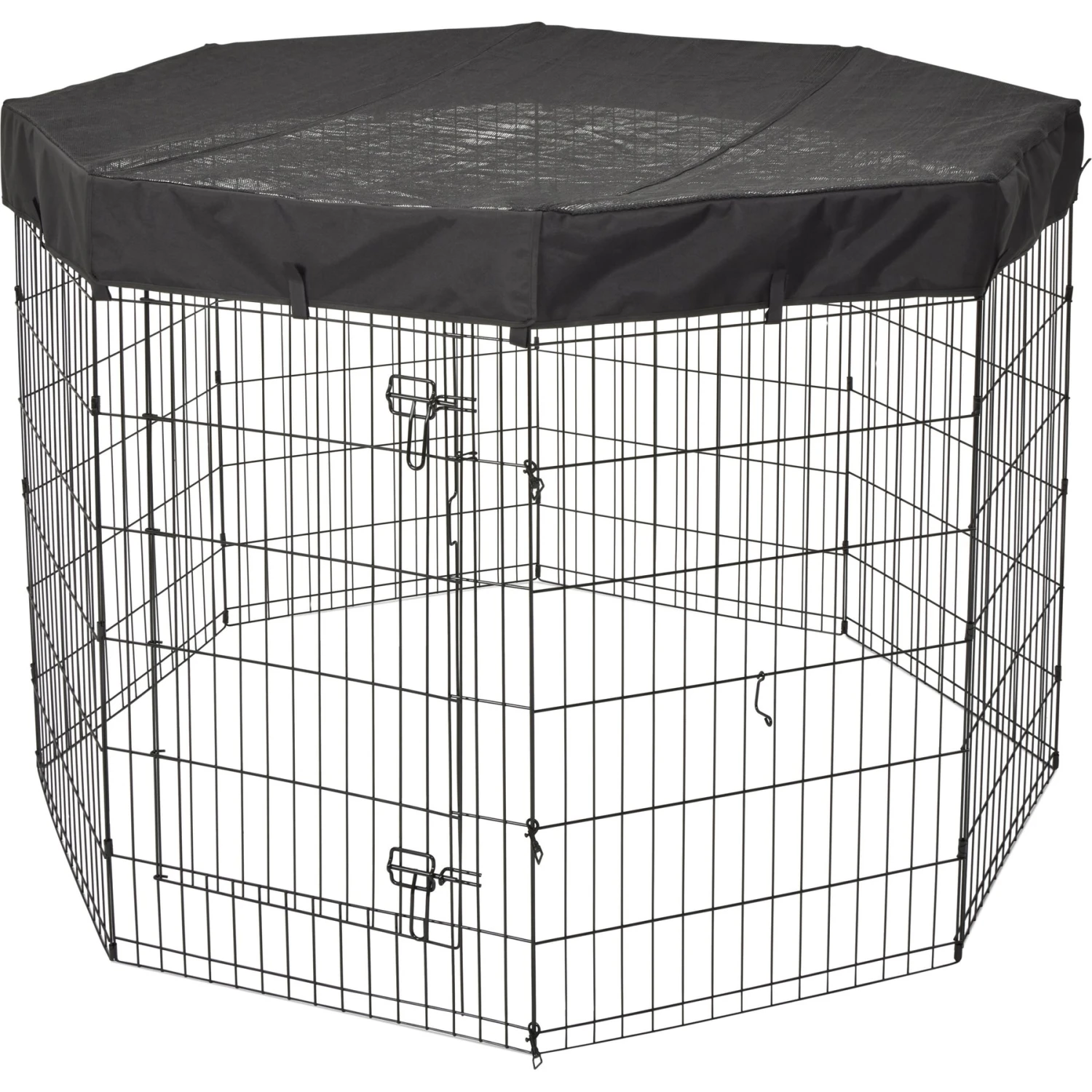 MidWest Exercise Pen Top Fabric Mesh Sunscreen Accessory, Octagonal Configuration, Black 2 MidWest Exercise Pen Top Fabric Mesh Sunscreen Accessory, Octagonal Configuration, Black - Image 2