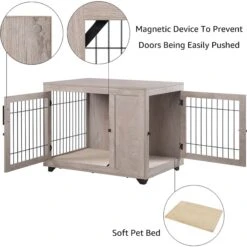Unipaws Wooden Wire Furniture Style Dog Crate -Pup Haven Sales Store 661110 PT3. AC SS1800 V1666299310