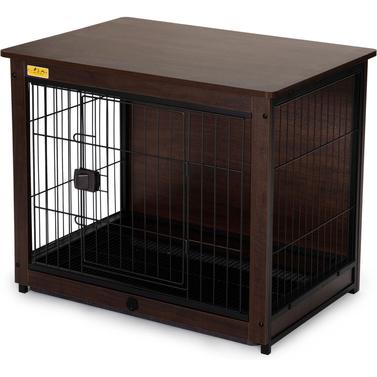 Coziwow Furniture Style Dog Crate With Removable Tray, Walnut 4 Coziwow Furniture Style Dog Crate With Removable Tray, Walnut - Image 4
