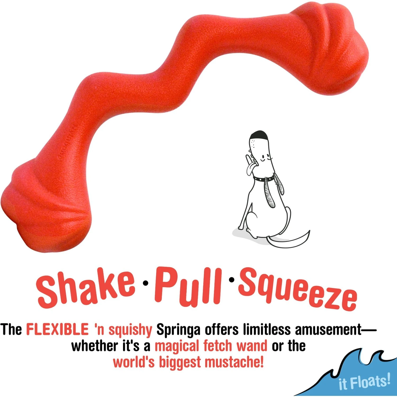 Nylabone Creative Play Springa Interactive Dog Toy, Red 2 Nylabone Creative Play Springa Interactive Dog Toy, Red - Image 2