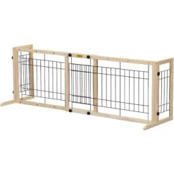 Coziwow 21-in Adjustable Extra Wide Freestanding Dog Gate, Natural Wood -Pup Haven Sales Store 665846 PT2. AC SS1800 V1703686486