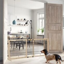 Coziwow 21-in Adjustable Extra Wide Freestanding Dog Gate, Natural Wood -Pup Haven Sales Store 665846 PT3. AC SS1800 V1668456945