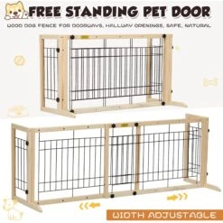 Coziwow 21-in Adjustable Extra Wide Freestanding Dog Gate, Natural Wood -Pup Haven Sales Store 665846 PT4. AC SS1800 V1668458446