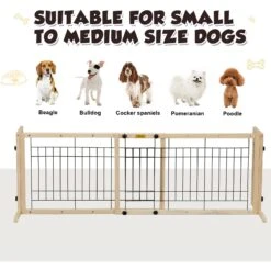 Coziwow 21-in Adjustable Extra Wide Freestanding Dog Gate, Natural Wood -Pup Haven Sales Store 665846 PT6. AC SS1800 V1668456891