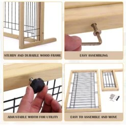 Coziwow 21-in Adjustable Extra Wide Freestanding Dog Gate, Natural Wood -Pup Haven Sales Store 665846 PT7. AC SS1800 V1668457829