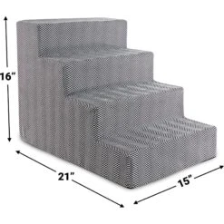 Precious Tails Herringbone High Density Foam 4 Steps Pet Dog & Cat Stair 15 Precious Tails Herringbone High Density Foam 4 Steps Pet Dog & Cat Stair -Pup Haven Sales Store 675118 PT6. AC SS1800 V1666297968