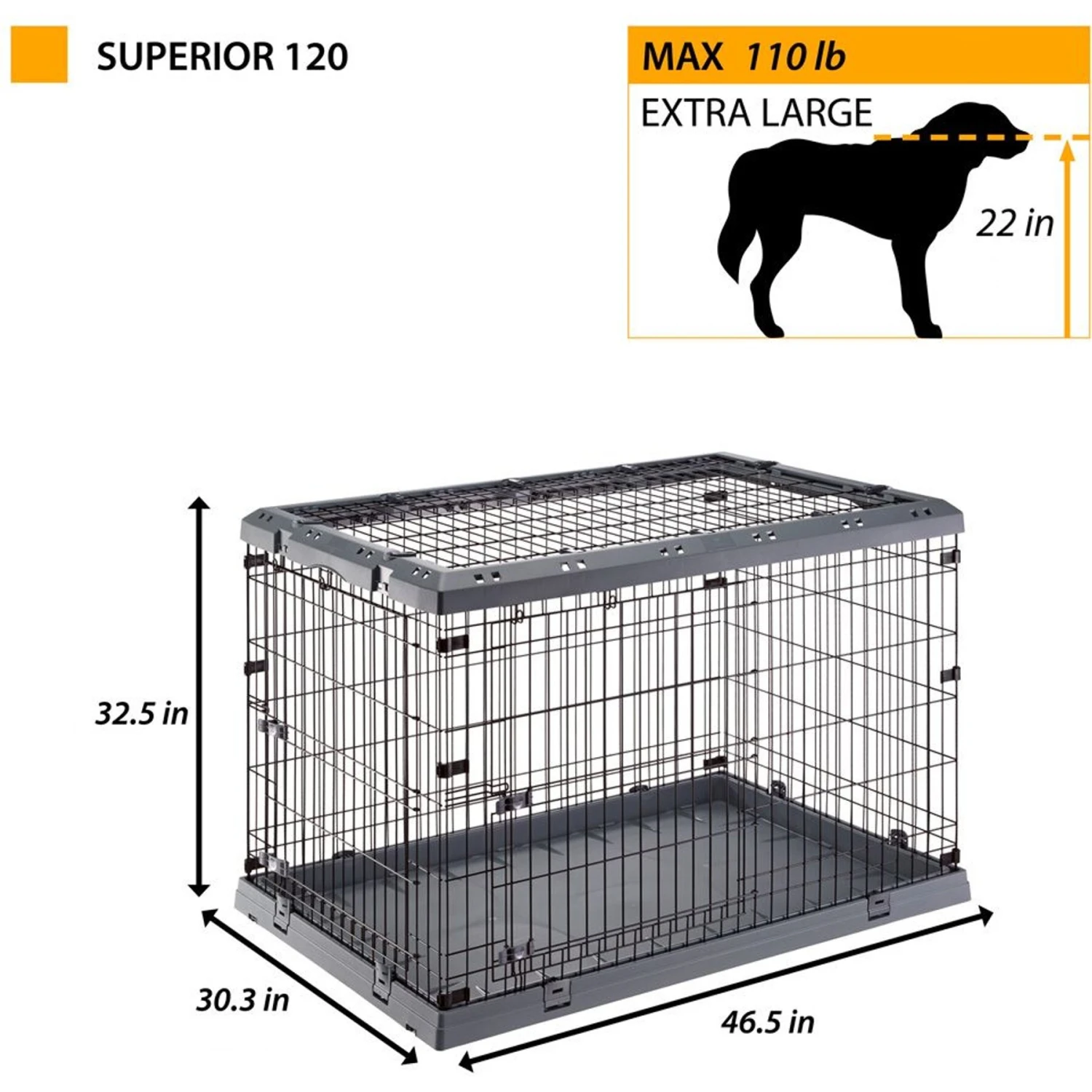 Ferplast Superior Hybrid ECO Dog Crate & Playpen, Gray 6 Ferplast Superior Hybrid ECO Dog Crate & Playpen, Gray - Image 6