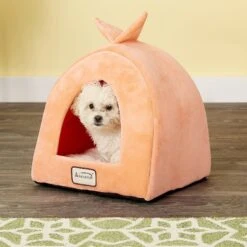 Armarkat Cave Shape Covered Cat & Dog Bed, Orange/Ivory -Pup Haven Sales Store 70089 PT3. AC SS1800 V1570547537