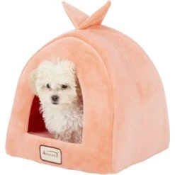 Armarkat Cave Shape Covered Cat & Dog Bed, Orange/Ivory -Pup Haven Sales Store 70089 PT4. AC SS1800 V1566245625