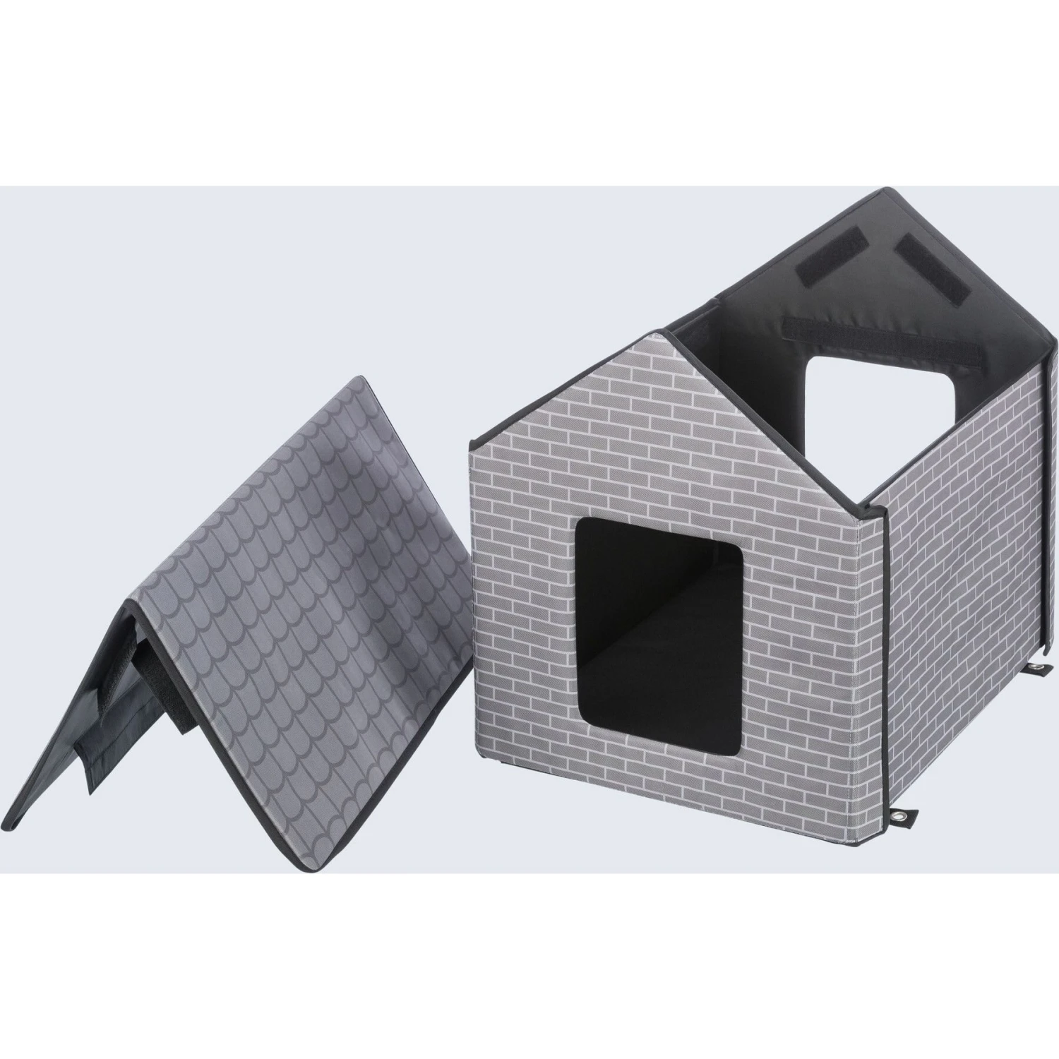 TRIXIE Insulated Outdoor Cat & Dog House, Gray 9 TRIXIE Insulated Outdoor Cat & Dog House, Gray - Image 9