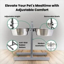 Iconic Pet Adjustable Stainless Steel Elevated Dog Bowl, H Design 13 Iconic Pet Adjustable Stainless Steel Elevated Dog Bowl, H Design -Pup Haven Sales Store 701886 PT4. AC SS1800 V1668110955