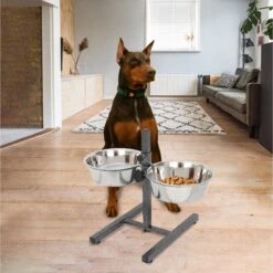 Iconic Pet Adjustable Stainless Steel Elevated Dog Bowl, H Design 16 Iconic Pet Adjustable Stainless Steel Elevated Dog Bowl, H Design -Pup Haven Sales Store 701886 PT7. AC SS1800 V1668110957