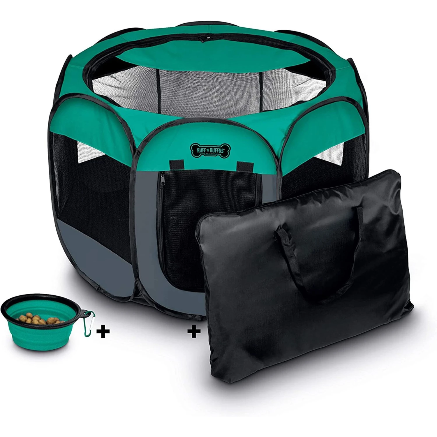 Ruff 'N Ruffus Portable Foldable Cat & Dog Playpen, Carrying Case, & Travel Bowl 1 Ruff 'N Ruffus Portable Foldable Cat & Dog Playpen, Carrying Case, & Travel Bowl