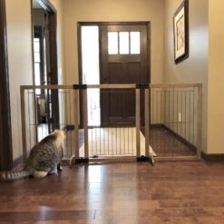 MyPet Extra Wide Versa-Lock Freestanding Cat & Dog Gate, Woodtone -Pup Haven Sales Store 711838 PT2. AC SS1800 V1670437601
