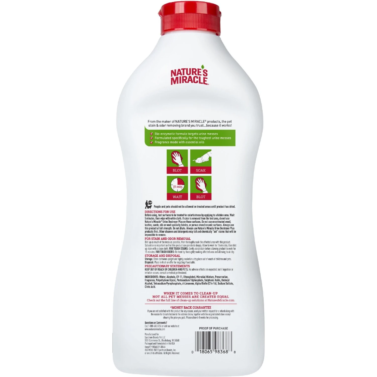 Nature's Miracle Urine Destroyer Plus Carpet Deodorizer, 32-oz Bottle 2 Nature's Miracle Urine Destroyer Plus Carpet Deodorizer, 32-oz Bottle - Image 2