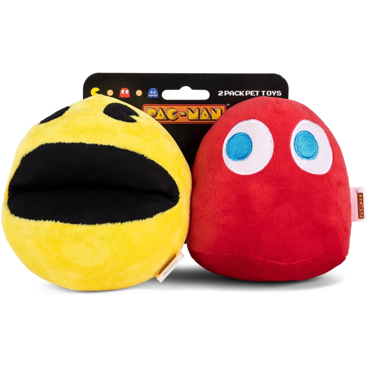 Fetch For Pets Pac-Man Pac-Man & Blinky Plush Squeaky Dog Toy, Small, 2 Count 1 Fetch For Pets Pac-Man Pac-Man & Blinky Plush Squeaky Dog Toy, Small, 2 Count