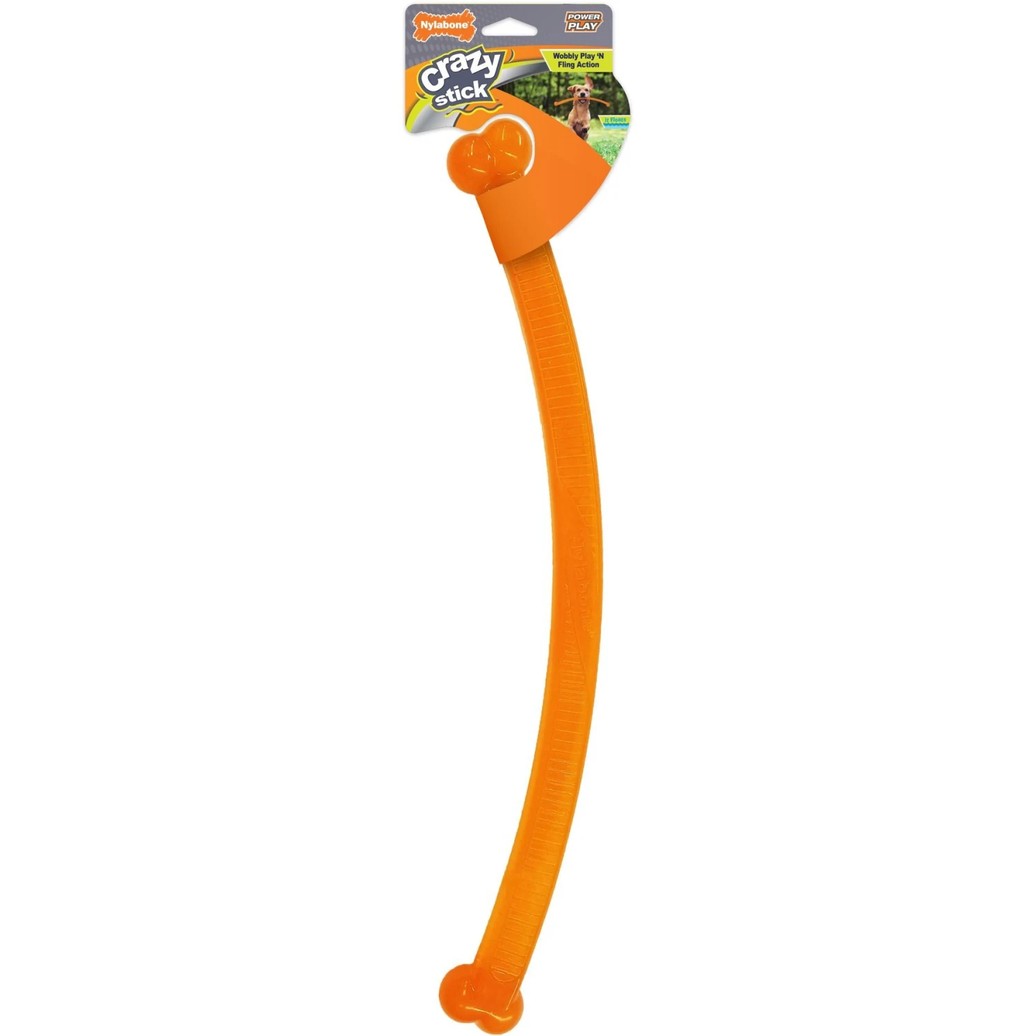 Nylabone Power Play Crazy Stick Dog Toy, Orange 1 Nylabone Power Play Crazy Stick Dog Toy, Orange