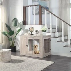 Unipaws Wooden Wire Furniture Style Dog Crate