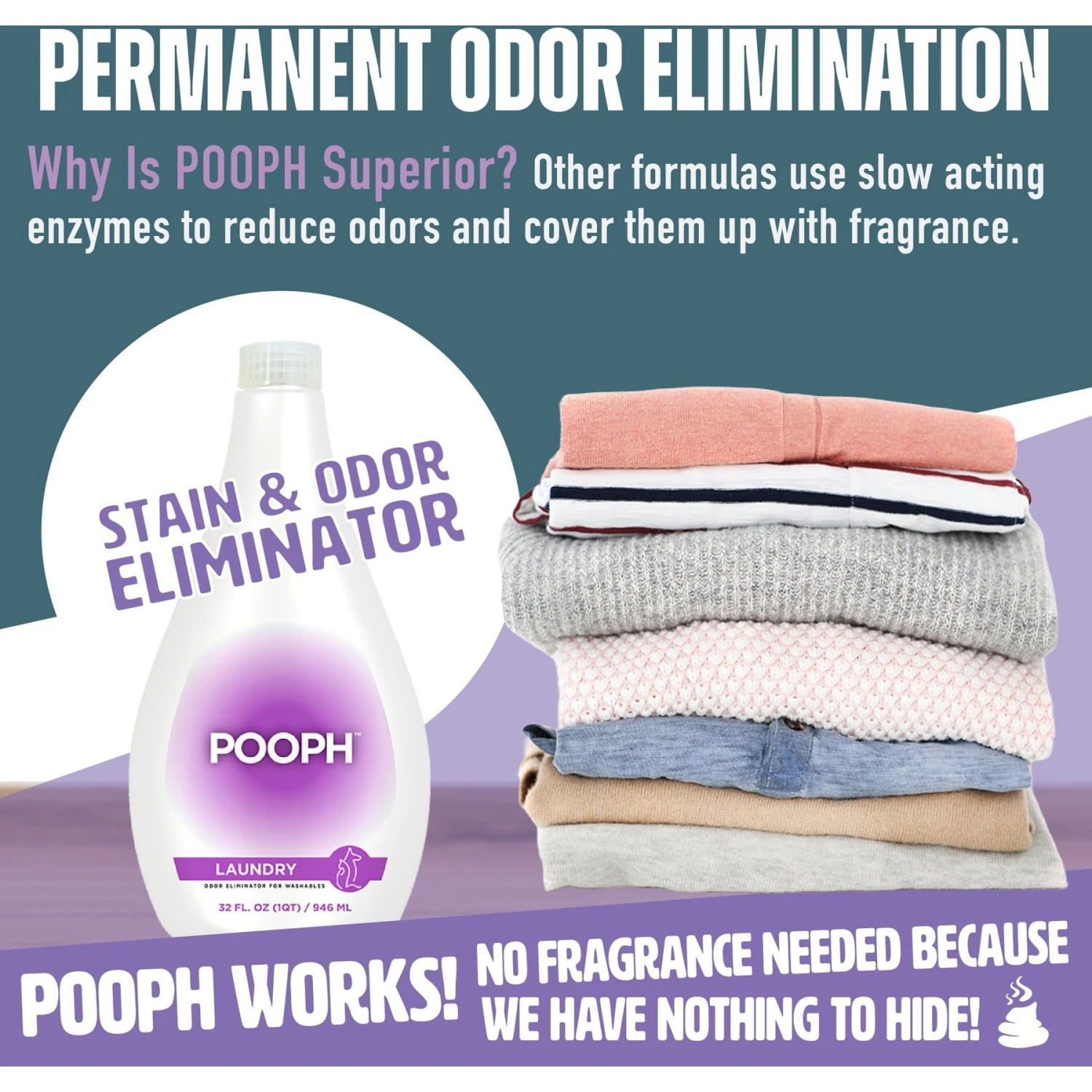 POOPH Cat & Dog Laundry Booster, 32-oz Bottle 7 POOPH Cat & Dog Laundry Booster, 32-oz Bottle - Image 7