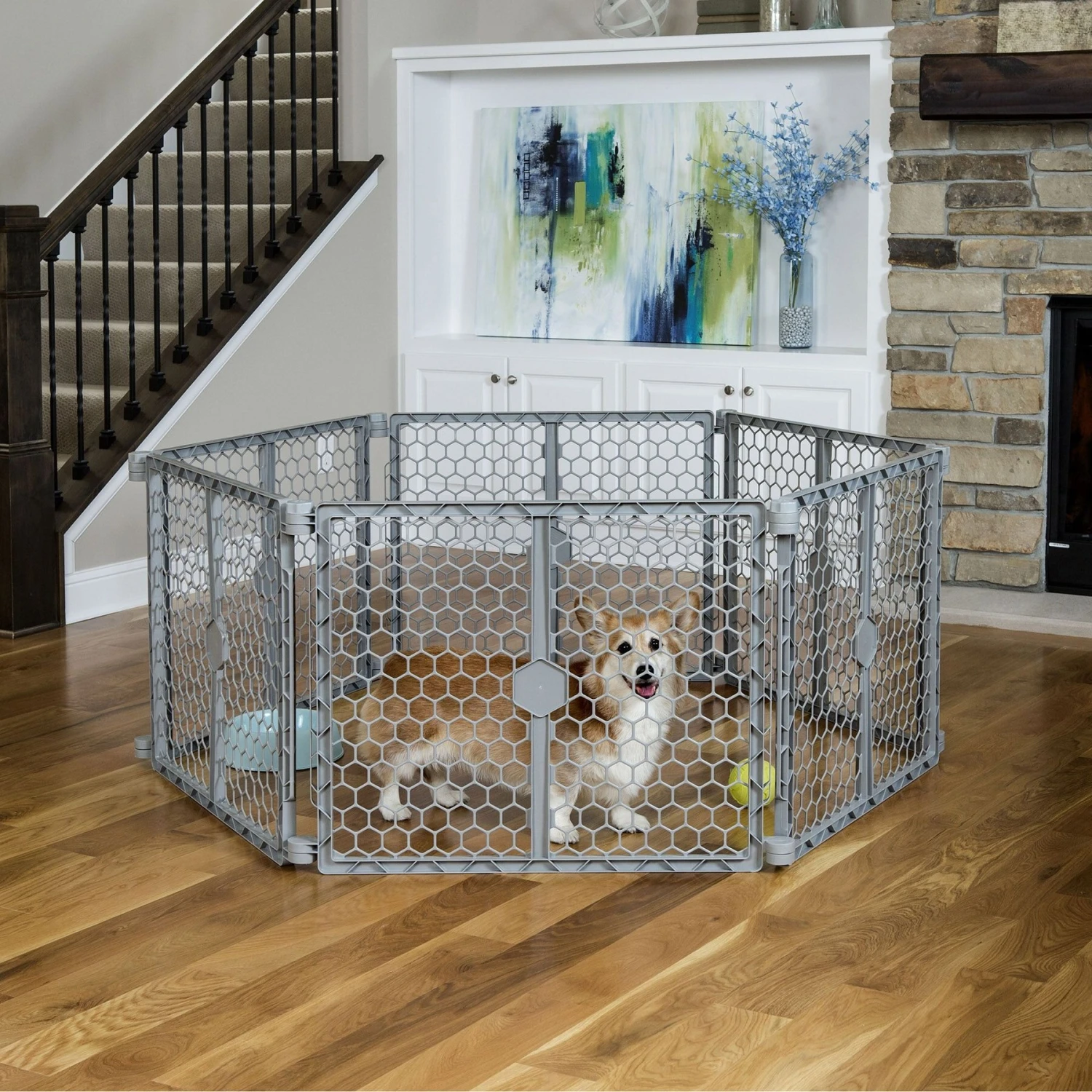Carlson Pet Products Dog Gate, Gray, Large 2 Carlson Pet Products Dog Gate, Gray, Large - Image 2