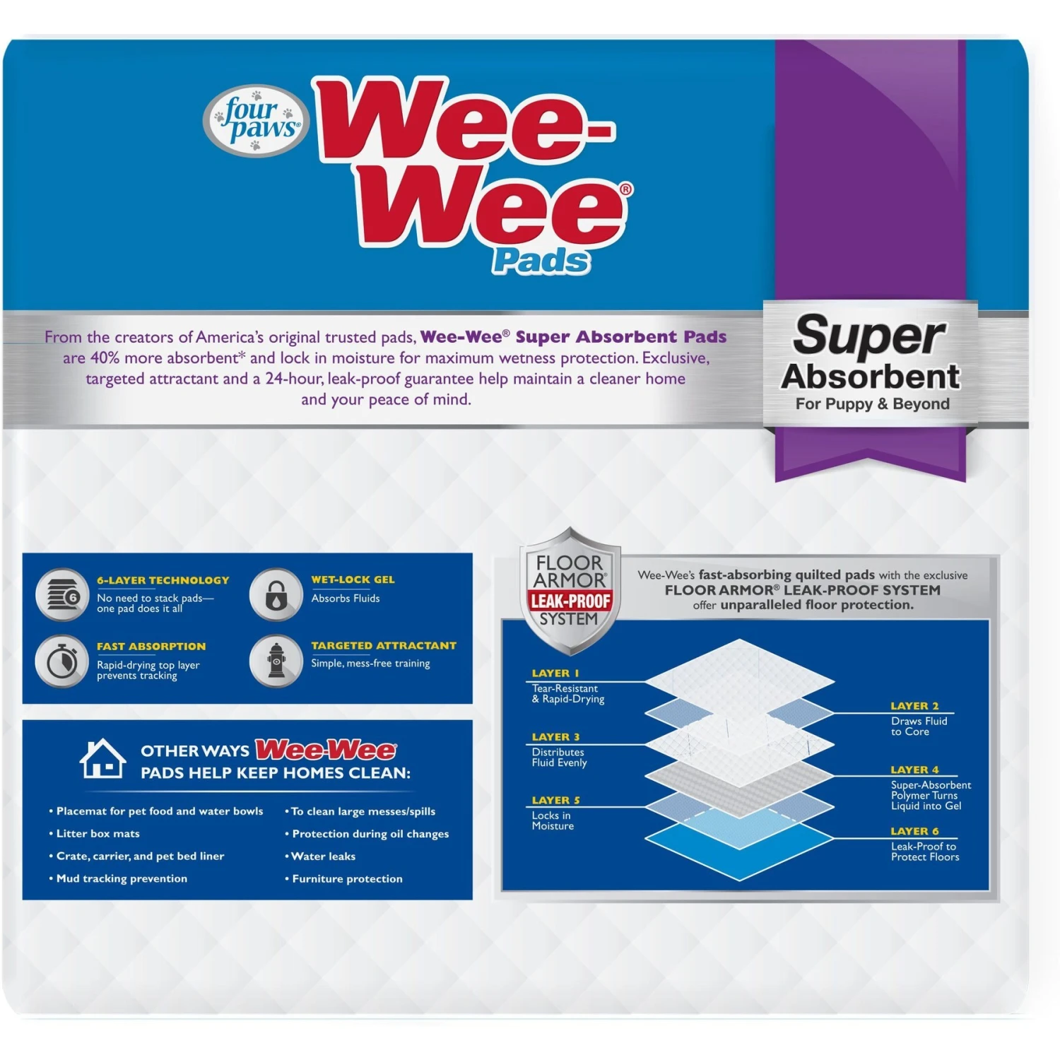 Four Paws Wee-Wee Super Absorbent Dog Pads 9 Four Paws Wee-Wee Super Absorbent Dog Pads - Image 9