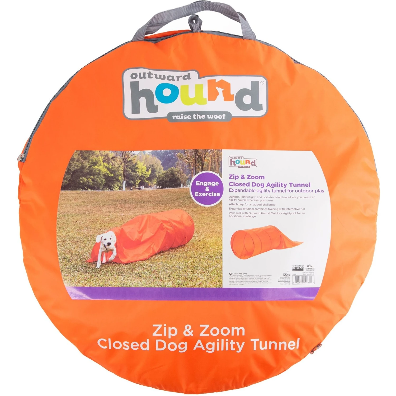 Outward Hound Zip & Zoom Closed Tunnel Chute Attachment With Metal Stakes Dog Agility Kit, Orange 6 Outward Hound Zip & Zoom Closed Tunnel Chute Attachment With Metal Stakes Dog Agility Kit, Orange - Image 6