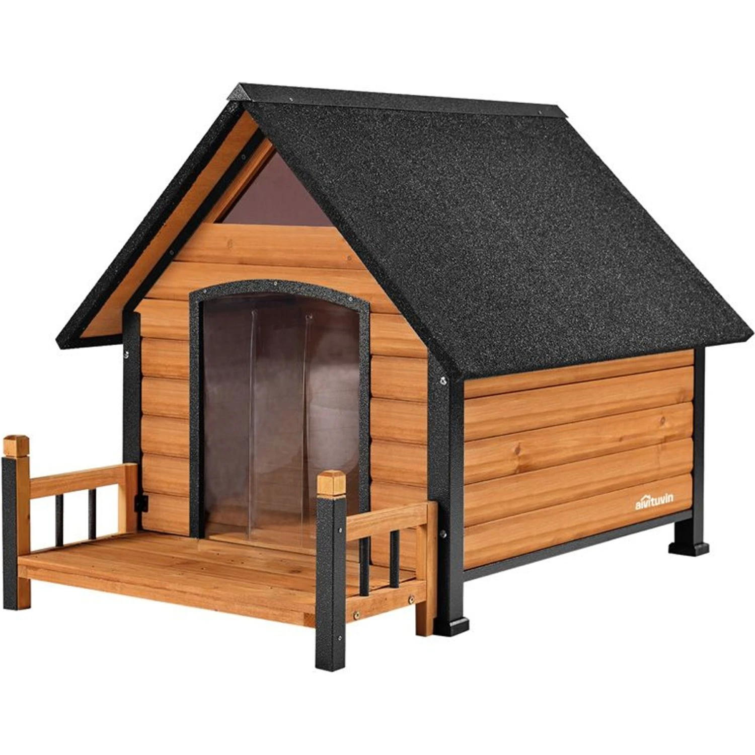 Aivituvin Strong Iron Frame Outdoor Dog House With Porch, Small 1 Aivituvin Strong Iron Frame Outdoor Dog House With Porch, Small