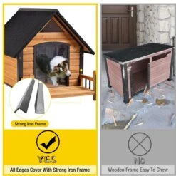Aivituvin Strong Iron Frame Outdoor Dog House With Porch, Small 10 Aivituvin Strong Iron Frame Outdoor Dog House With Porch, Small -Pup Haven Sales Store 812766 PT4. AC SS1800 V1679591779