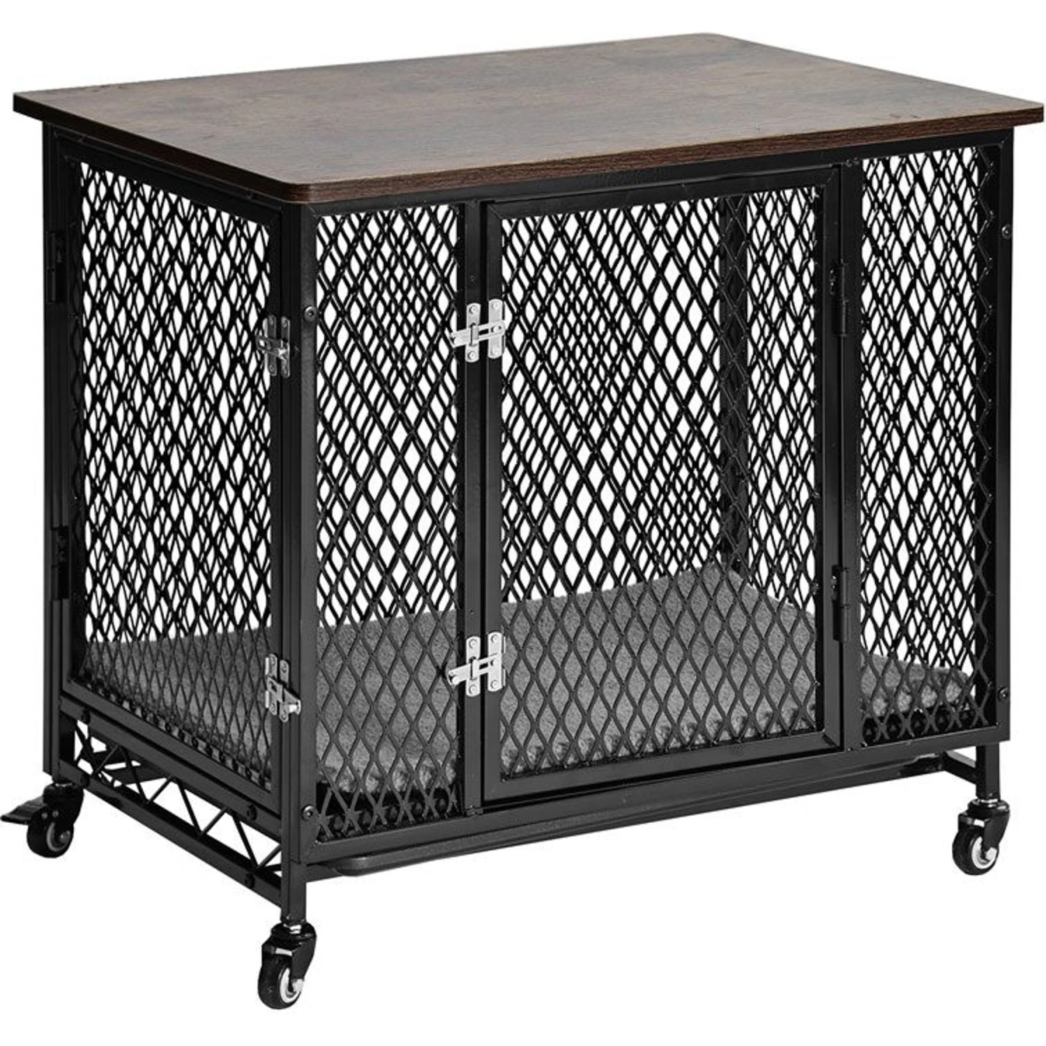 Aivituvin Side End Table Furniture Style Dog Crate With Tray, Cushion & Casters 1 Aivituvin Side End Table Furniture Style Dog Crate With Tray, Cushion & Casters