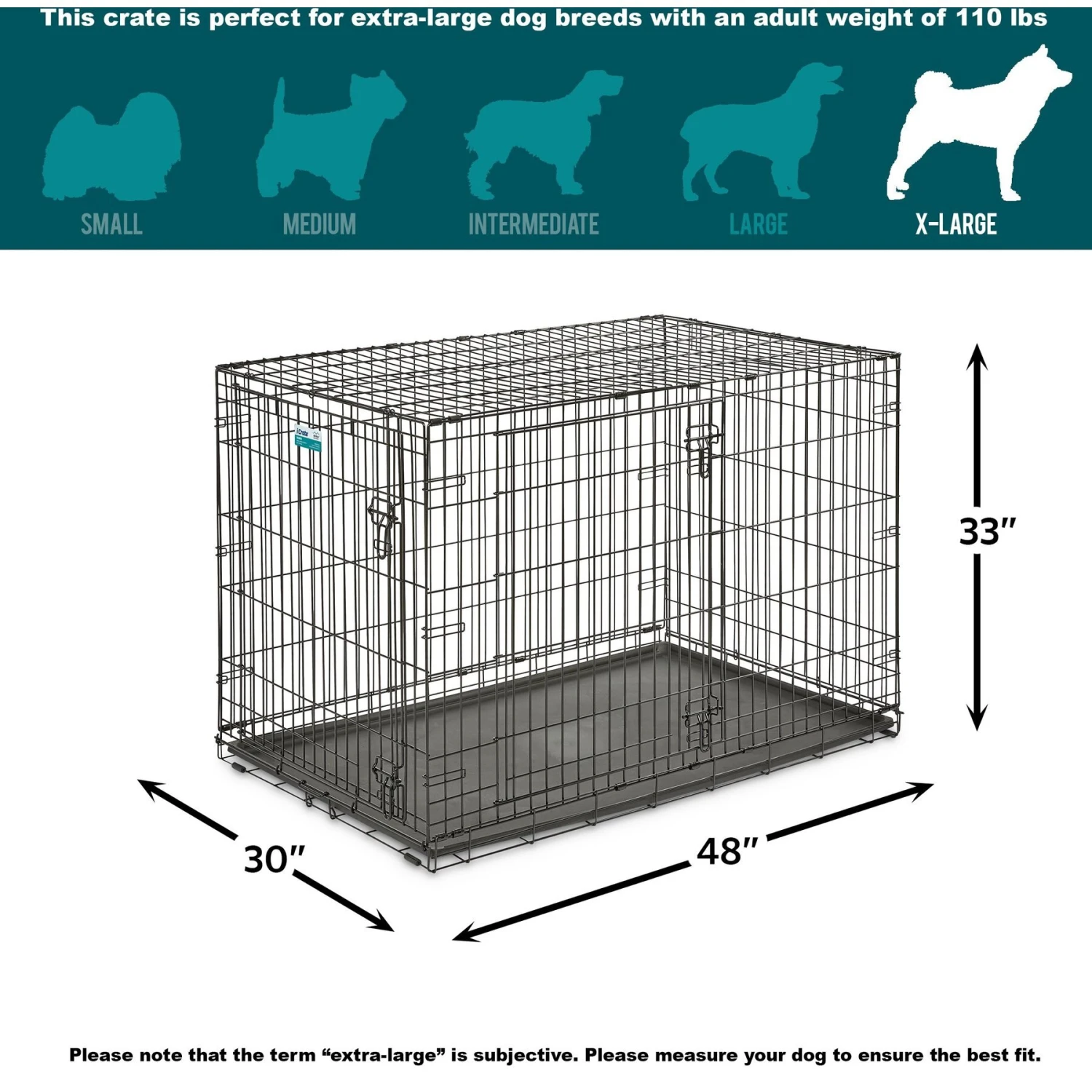 MidWest ICrate Fold & Carry Double Door Collapsible Wire Dog Crate & MidWest Steel Pet Gate 4 MidWest ICrate Fold & Carry Double Door Collapsible Wire Dog Crate & MidWest Steel Pet Gate - Image 4