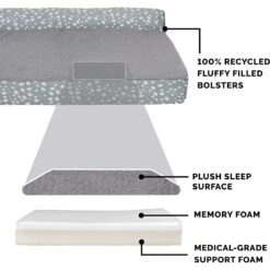 FurHaven Plush Fur & Almond Print Memory Foam Top Deluxe L-Chaise Sofa Cat & Dog Bed -Pup Haven Sales Store 824686 PT4. AC SS1800 V1703798350