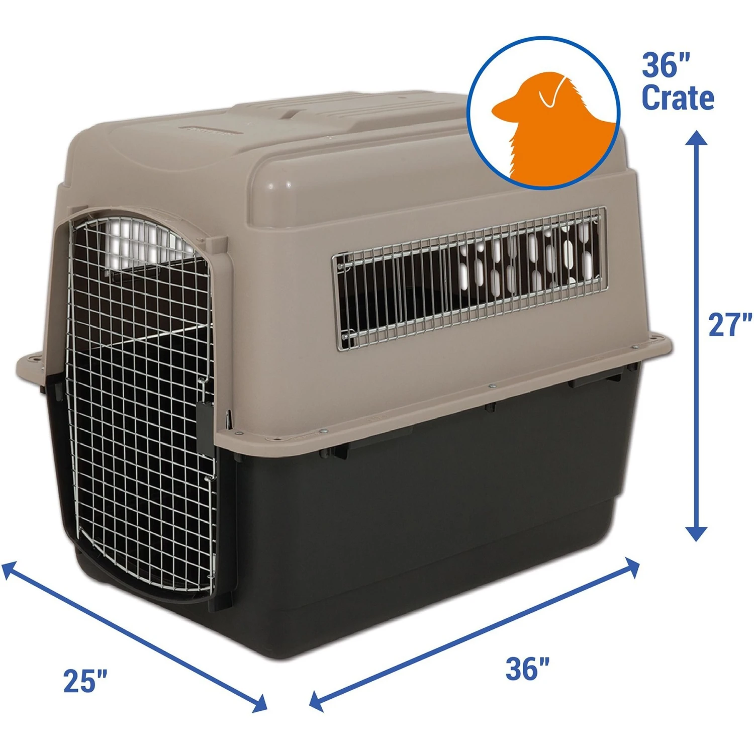 Petmate Ultra Vari Dog & Cat Kennel, Taupe/Black 2 Petmate Ultra Vari Dog & Cat Kennel, Taupe/Black - Image 2