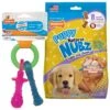 Nylabone Nubz Turkey & Sweet Potato Flavored Puppy Chew Treat, 8 Count & Nylabone Puppy Pacifier Teething Toy Chew Teething Pacifier Bacon