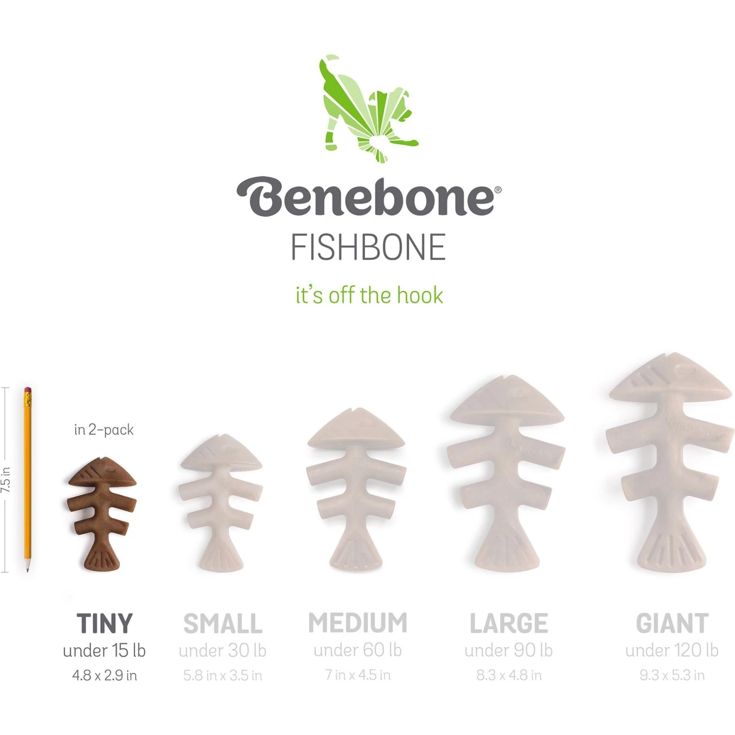 Benebone Fishbone Tough Puppy Chew Toy, Brown, 2 Count 6 Benebone Fishbone Tough Puppy Chew Toy, Brown, 2 Count - Image 6