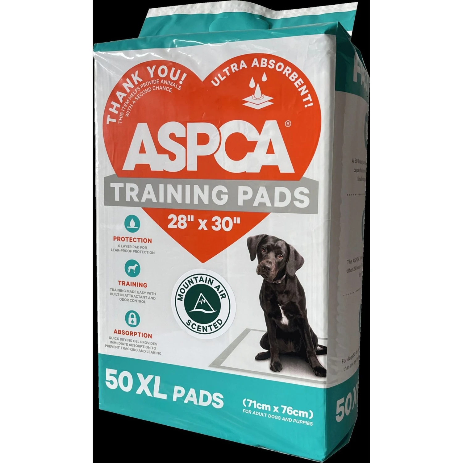ASPCA Dog Training Pads, 30 X 28-in, 50 Count, Mountain Fresh Scented 2 ASPCA Dog Training Pads, 30 X 28-in, 50 Count, Mountain Fresh Scented - Image 2
