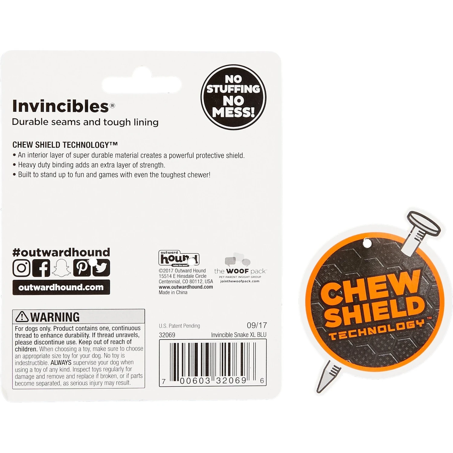 Outward Hound Invincibles Snakes Squeaky Stuffing-Free Plush Dog Toy 7 Outward Hound Invincibles Snakes Squeaky Stuffing-Free Plush Dog Toy - Image 7