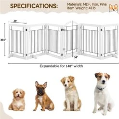 Yaheetech 6-Panel Foldable Wire Dog Gate -Pup Haven Sales Store 871606 PT3. AC SS1800 V1686078423