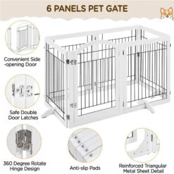 Yaheetech 6-Panel Foldable Wire Dog Gate -Pup Haven Sales Store 871606 PT4. AC SS1800 V1686078423
