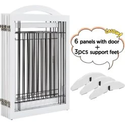 Yaheetech 6-Panel Foldable Wire Dog Gate -Pup Haven Sales Store 871606 PT8. AC SS1800 V1686078481