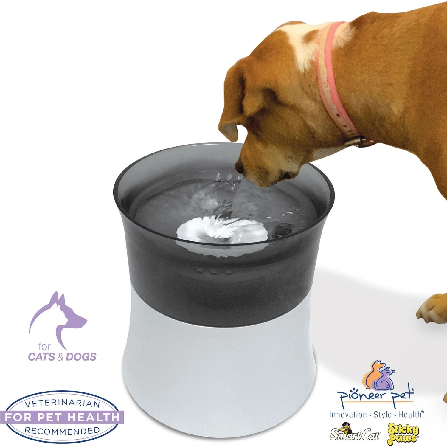 Pioneer Pet Vortex Elevated Drinking Dog Fountain, Gray, Medium 4 Pioneer Pet Vortex Elevated Drinking Dog Fountain, Gray, Medium - Image 4