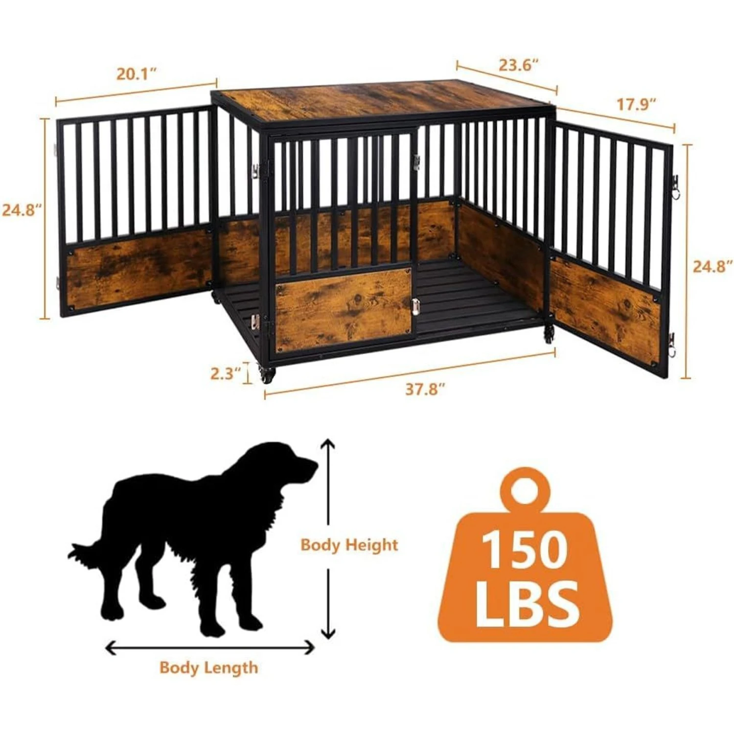 SMONTER Wooden Furniture Style Dog Crate 2 SMONTER Wooden Furniture Style Dog Crate - Image 2