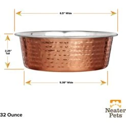 Neater Pets Brands Decorative Hammered Dog & Cat Bowl -Pup Haven Sales Store 909350 PT5. AC SS1800 V1688580487