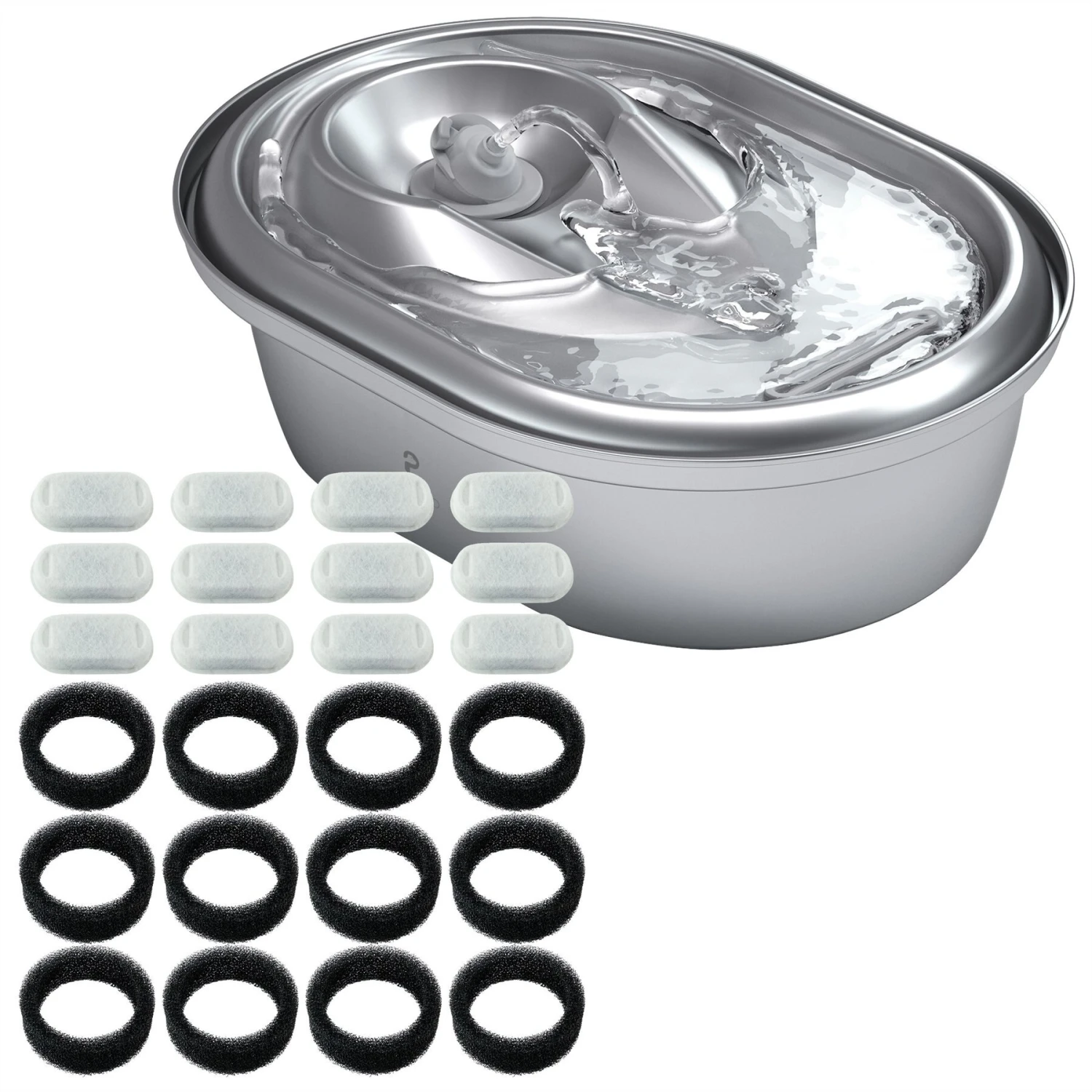 Petlibro Stainless Steel Dog & Cat Water Fountain, 2-L & Pet Standard PETLIBRO Model PLWF003 Stainless Steel Pet Water Fountain Replacement Filter & Replacement Pre-Filter Sponges, 67-oz, 12-pack 1 Petlibro Stainless Steel Dog & Cat Water Fountain, 2-L & Pet Standard PETLIBRO Model PLWF003 Stainless Steel Pet Water Fountain Replacement Filter & Replacement Pre-Filter Sponges, 67-oz, 12-pack