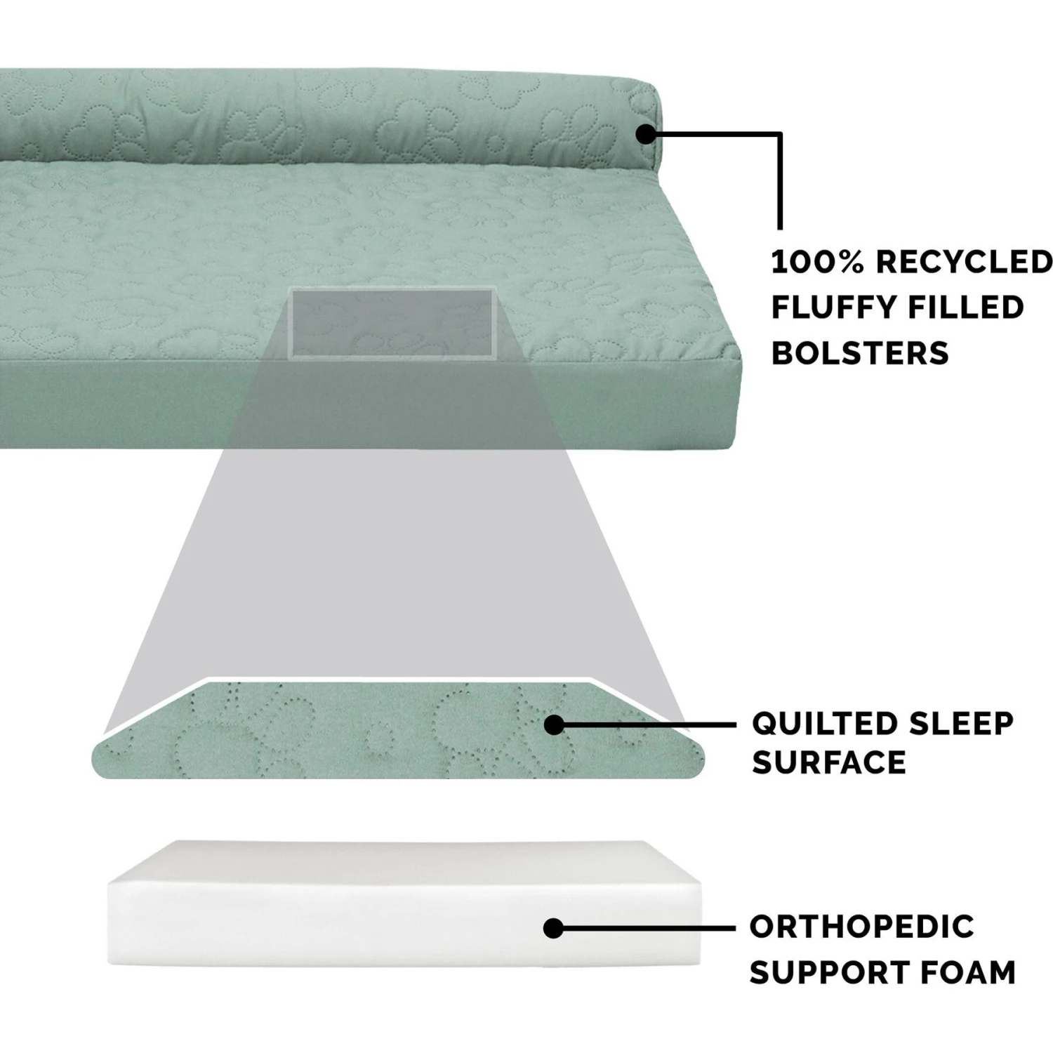 FurHaven Paw-Quilted Full Support Deluxe Chaise Orthopedic Cat & Dog Bed With Removable Cover 6 FurHaven Paw-Quilted Full Support Deluxe Chaise Orthopedic Cat & Dog Bed With Removable Cover - Image 6