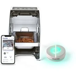 Closer Pets MiBowl + MiHub + Smart Microchip Automatic Small Dog & Cat Feeder, White, 12-oz