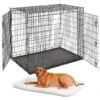MidWest Solutions Series XX-Large Heavy Duty Double Door Wire Dog Crate, 54 Inch & MidWest Quiet Time Fleece Dog Crate Mat