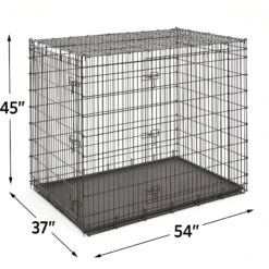 MidWest Solutions Series XX-Large Heavy Duty Double Door Wire Dog Crate, 54 Inch & MidWest Quiet Time Fleece Dog Crate Mat -Pup Haven Sales Store 939374 PT2. AC SS1800 V1691785952